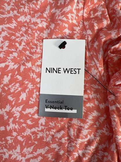 NEW Nine West Women's Orange/Coral Short Sleeve Essential T-Shirt - L
