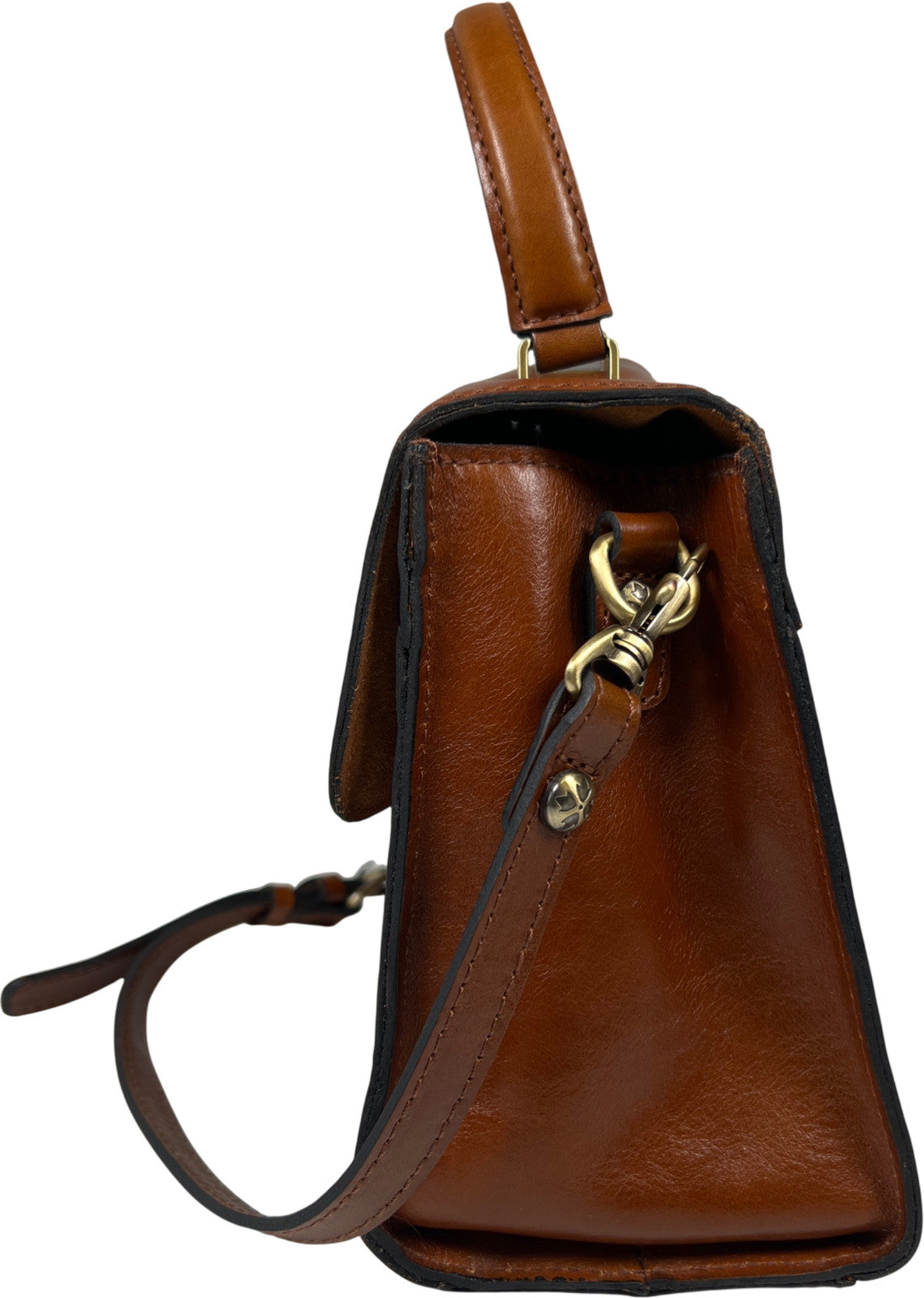 Patricia Nash Women’s Cognac Brown Leather Chauny Satchel Purse