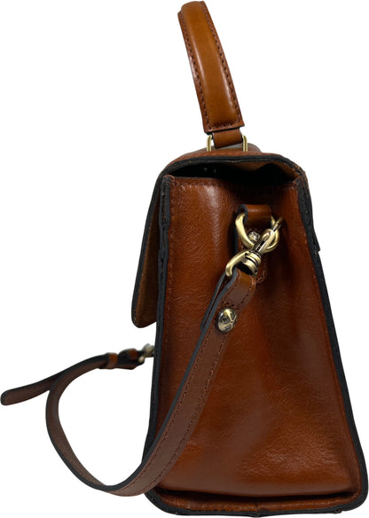 Patricia Nash Women’s Cognac Brown Leather Chauny Satchel Purse