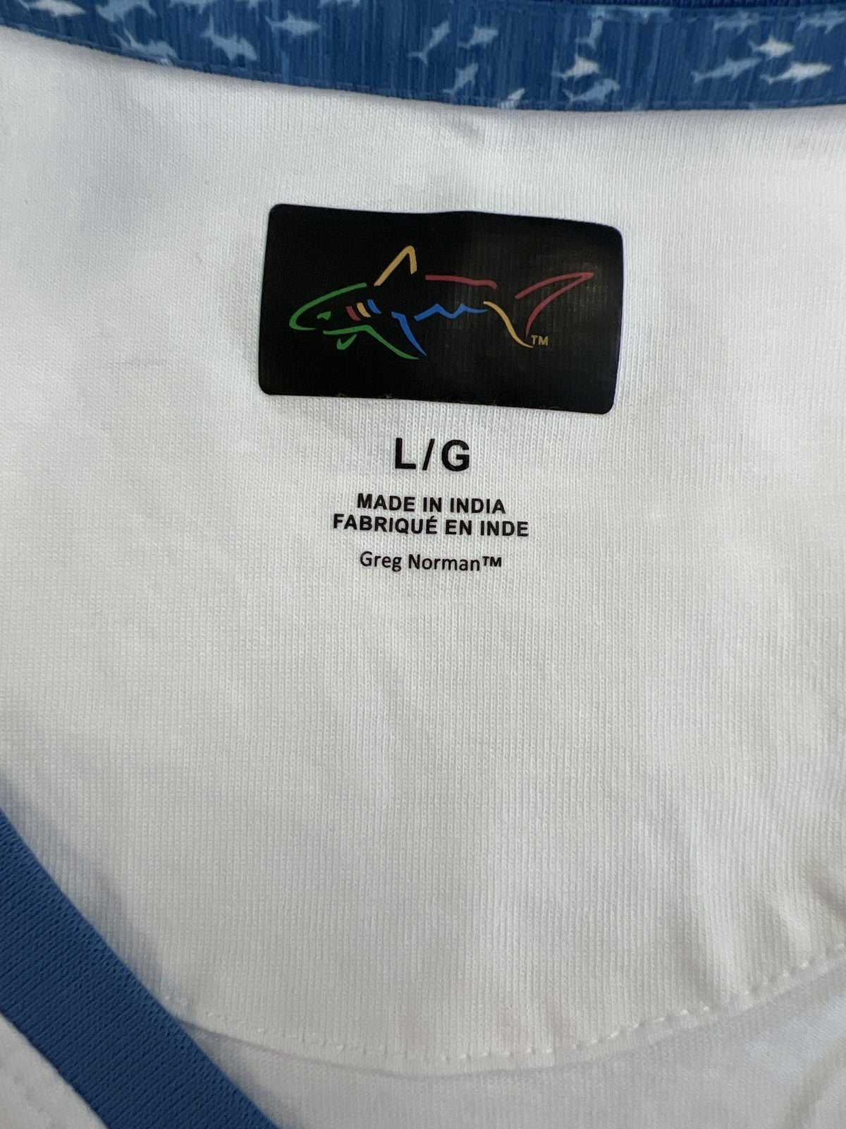 Greg Norman Men’s White Short Sleeve V-Neck T-Shirt - L