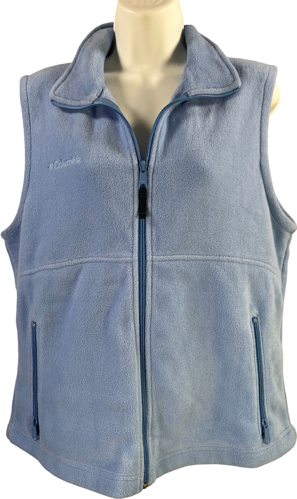 Columbia Women’s Blue Sleeveless Fleece Full Zip Vest - L