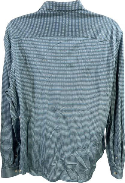 Calvin Klein Men’s Blue Slim Fit Long Sleeve Button Up Shirt - XXL