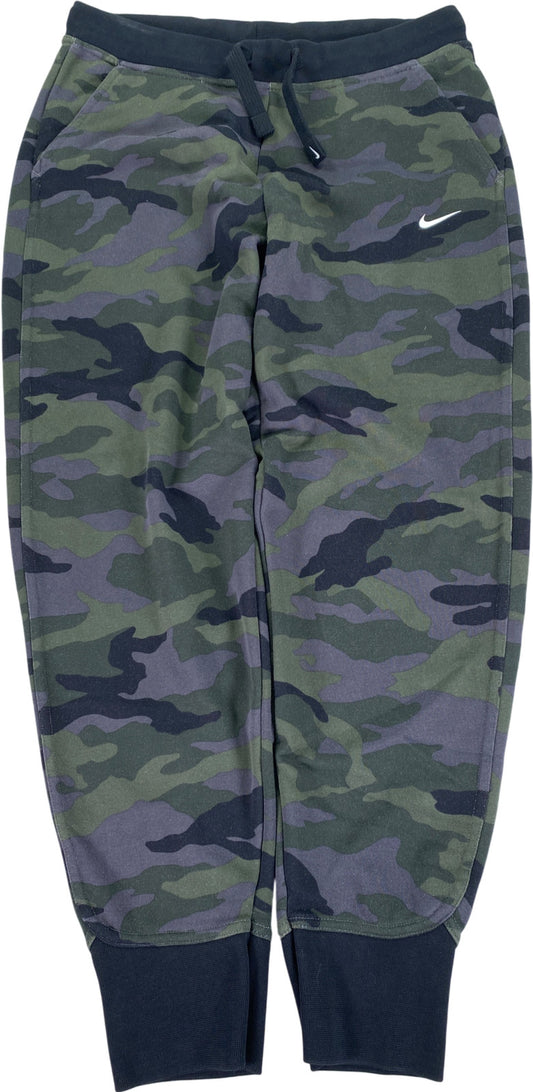 Nike Women’s Green Camouflage Drawstring Ankle Cropped Sweatpants - S