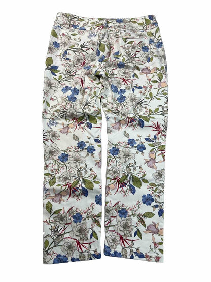 J.Jill Women's White Multi-Color Floral Slim Ankle Jeans - 6 Petite