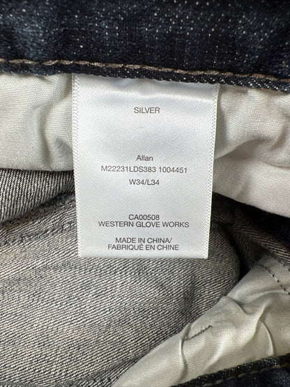 NEW Silver Jeans Men's Dark Wash Allan Classic Slim Leg Jeans - 34x34
