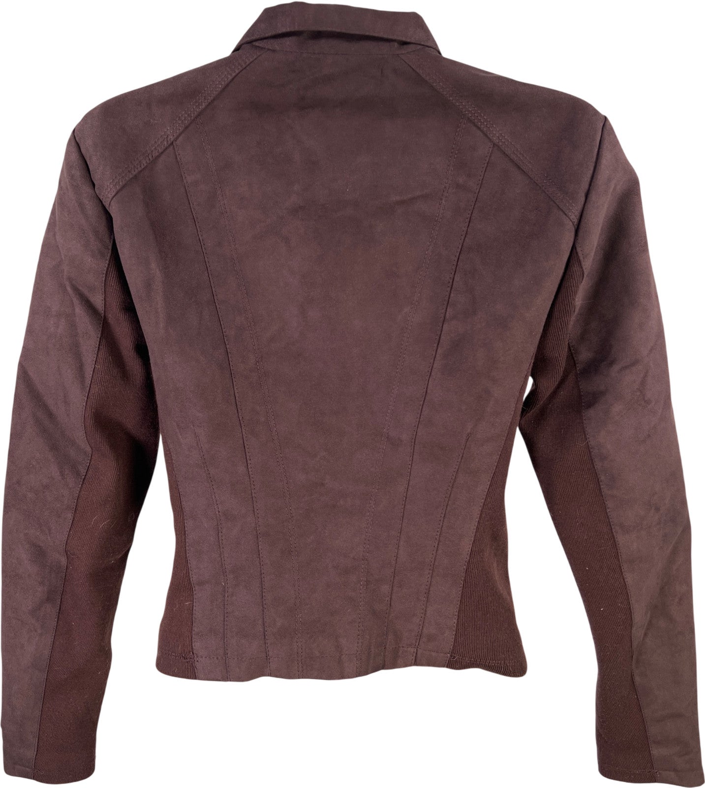 Marc New York Women’s Dark Purple Faux Suede Full Zip Moto Jacket - XS