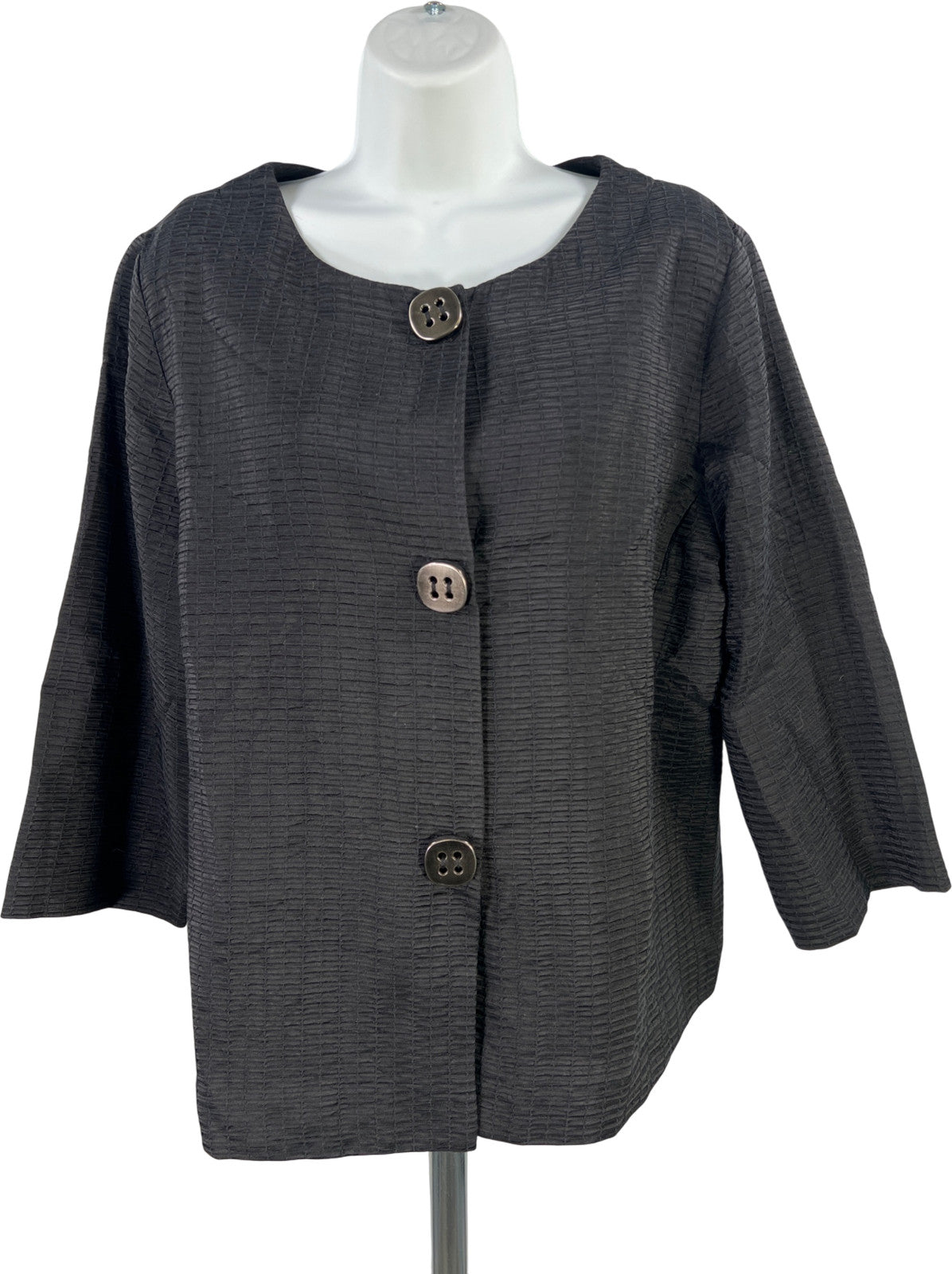 Chico’s Women’s Black Texture Travel Collection Mandy Jacket - 2/US L