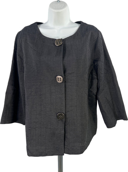 Chico’s Women’s Black Texture Travel Collection Mandy Jacket - 2/US L