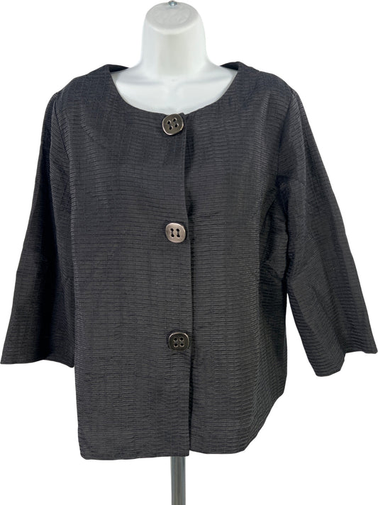 Chico’s Women’s Black Texture Travel Collection Mandy Jacket - 2/US L