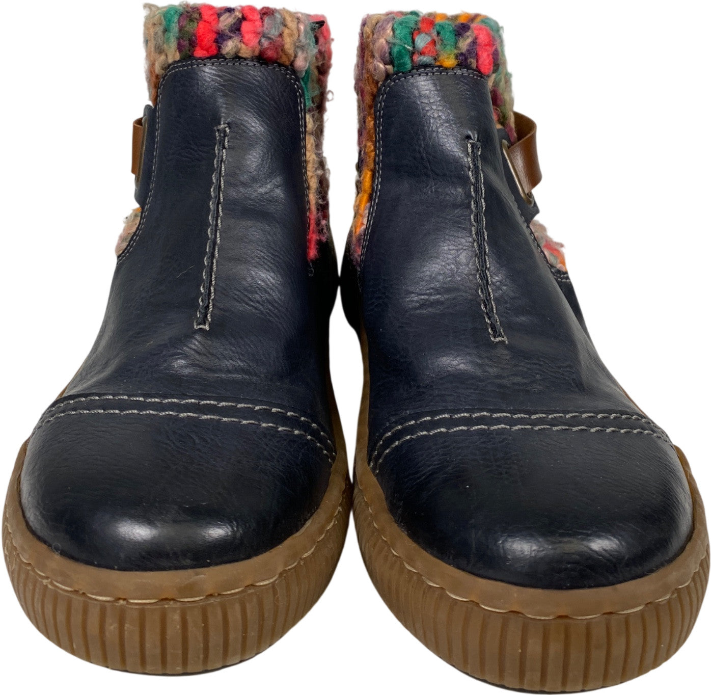 Rieker Women’s Navy Blue Leather/Wool Felicitas 84 Ankle Boots - 42/US 11