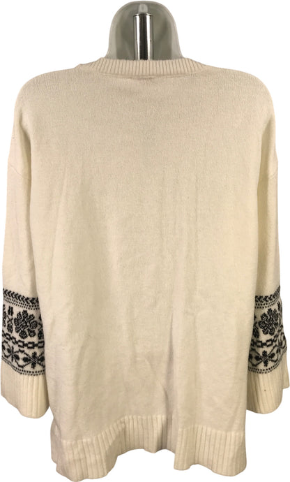 LOFT Women’s White Long Sleeve Soft Knit Pullover Sweater - L Petite