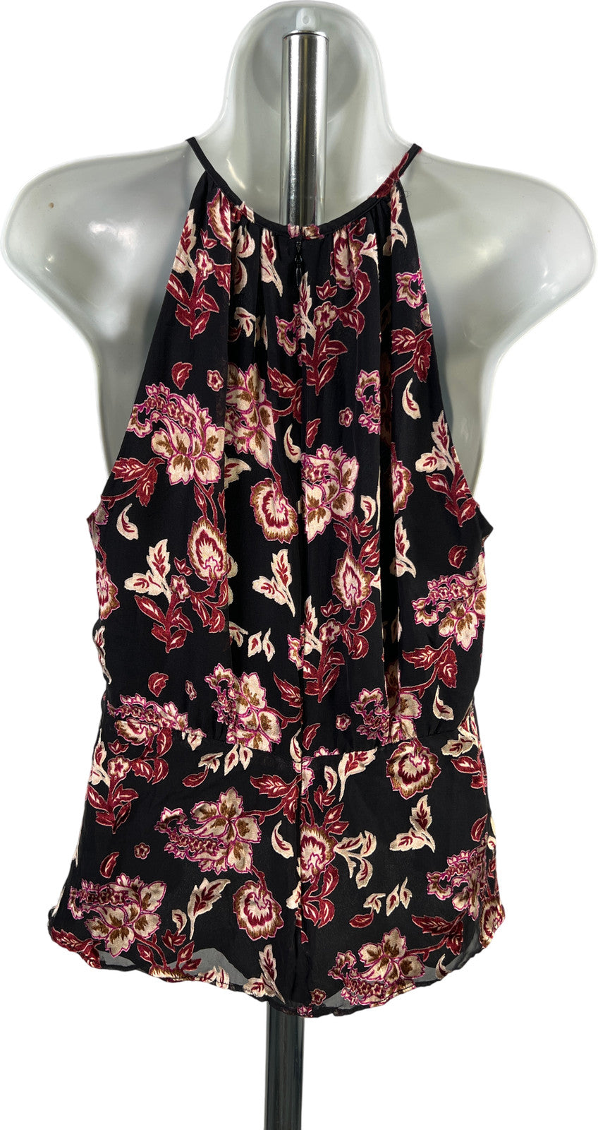 White House Black Market Women’s Black & Purple Floral Sleeveless Top - 8