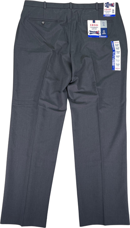 New Izod Men’s Gray Performance Stretch Straight Leg Dress Pants - 36X29