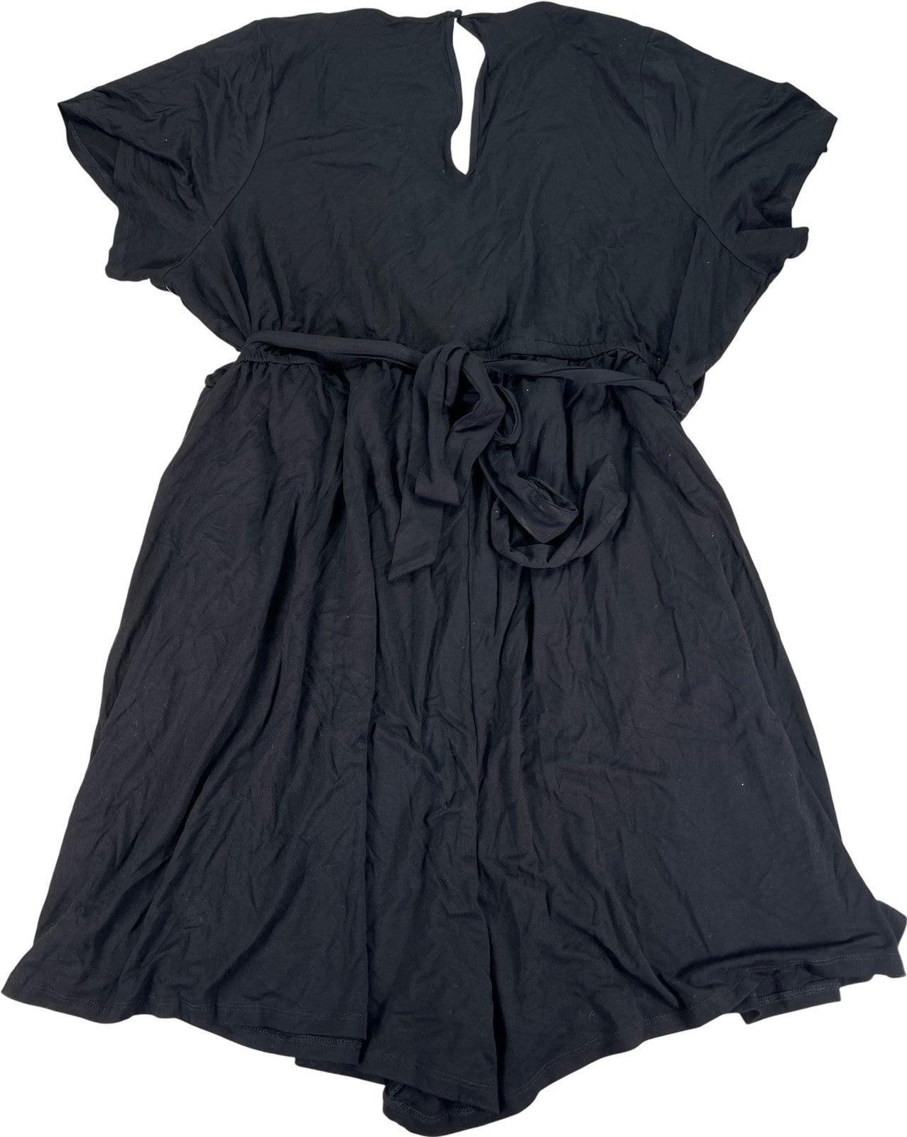 Torrid Women’s Black Short Sleeve Super Soft Knit V-Neck Short Romper - Plus 5