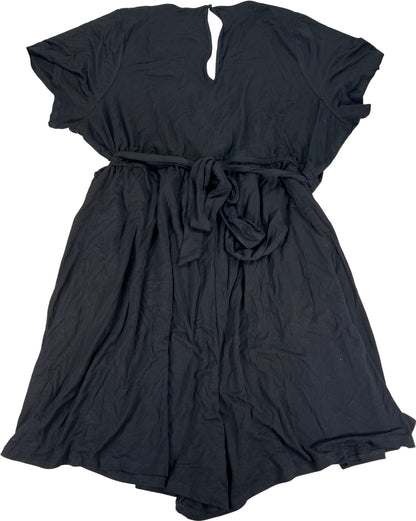 Torrid Women’s Black Short Sleeve Super Soft Knit V-Neck Short Romper - Plus 5