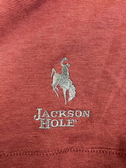 Horny Toad Women’s Red Flexcel Jackson Hole WY Long Sleeve Hooded Shirt - S