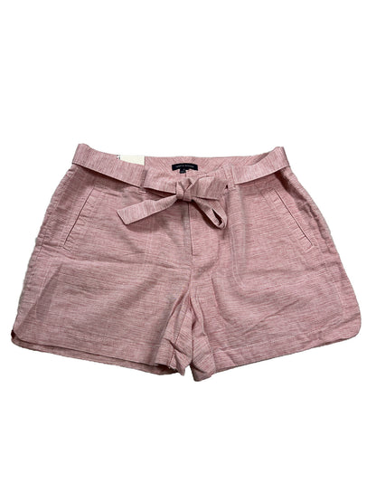 NUEVO Tommy Hilfiger Pantalones cortos casuales de lino rojo para mujer - 10