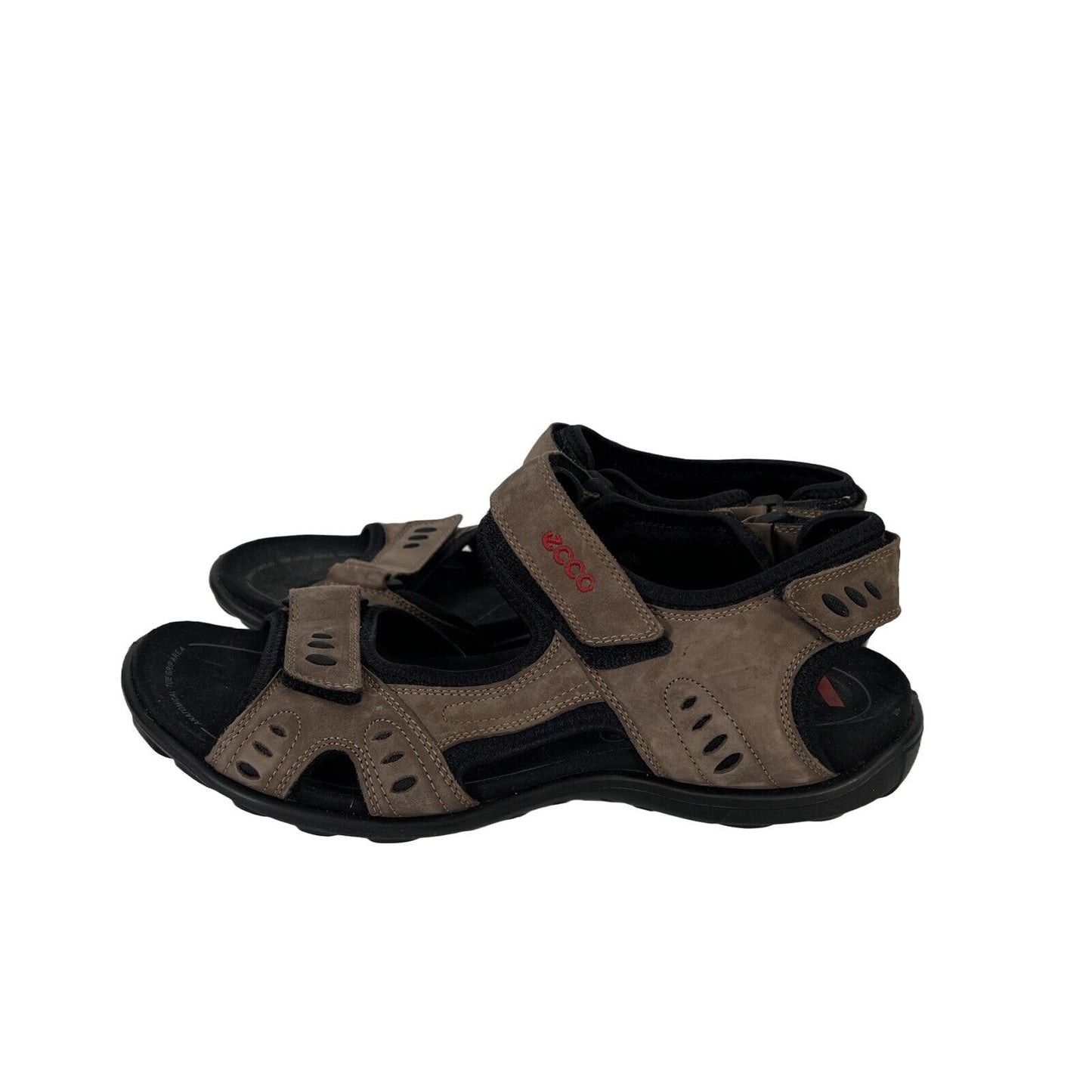 Ecco Men's Brown Leather Open Toe Hiking Sandals - 43/ US 9