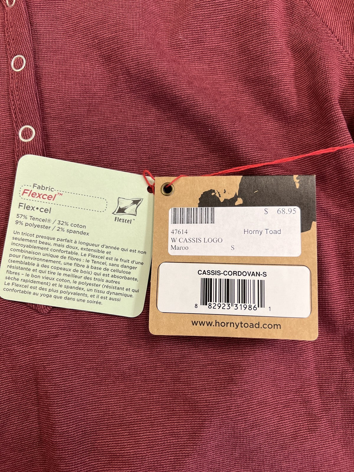 Horny Toad Women’s Red Flexcel Jackson Hole WY Long Sleeve Hooded Shirt - S