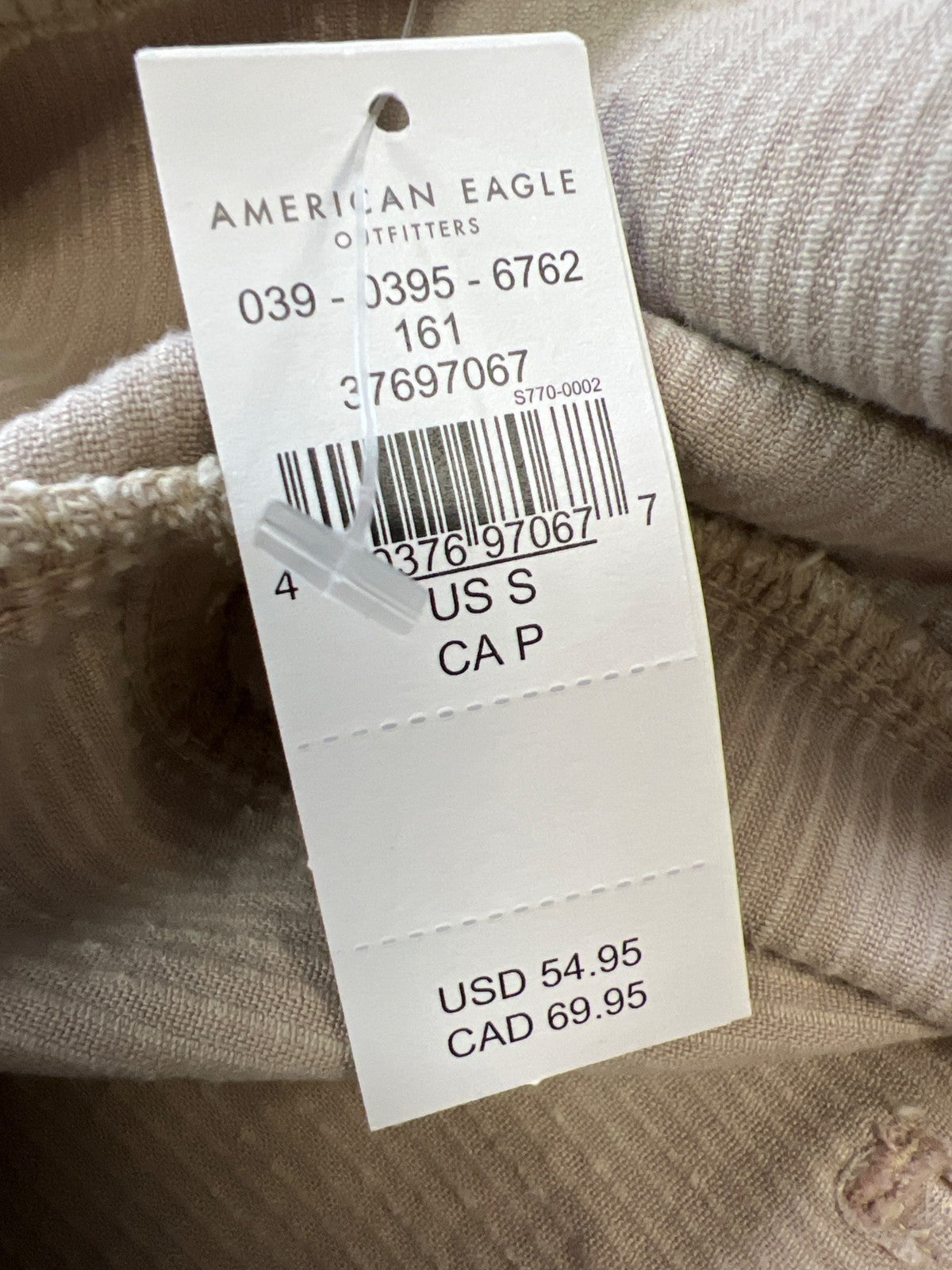 American Eagle Women’s Beige Corduroy Jumper Dress - S