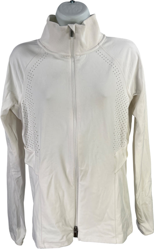 Athleta Women’s White Long Sleeve Full Zip Chakra Sweatshirt Jacket - M