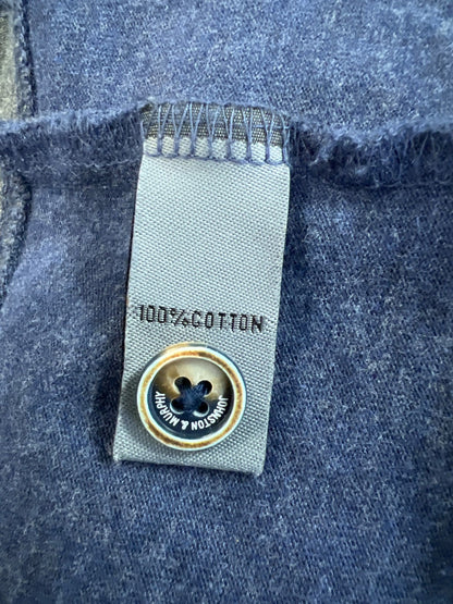 Johnston and Murphy Men’s Gray/Blue Striped Collared Shirt - XL