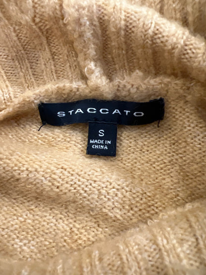 Staccato Women’s Yellow Long Sleeve Soft Plush Cowl Neck Sweater - S