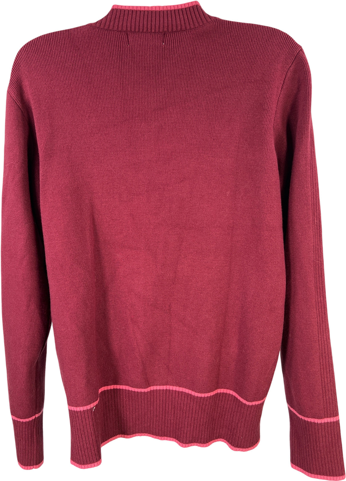 Maeve Women’s Burgundy Ribbed Long Sleeve Cardigan Sweater - M