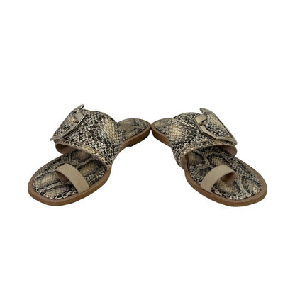 Louise et Cie Women's Tan/Gray Snake Print Altan Leather Sandals - 5.5