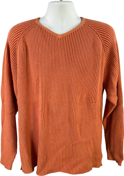 Tommy Bahama Men’s Orange Ribbed Long Sleeve Wool Blend Sweater - L