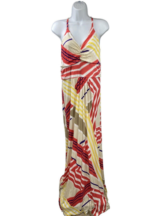 Banana Republic Women's Beige/Pink Long Maxi Dress - XL