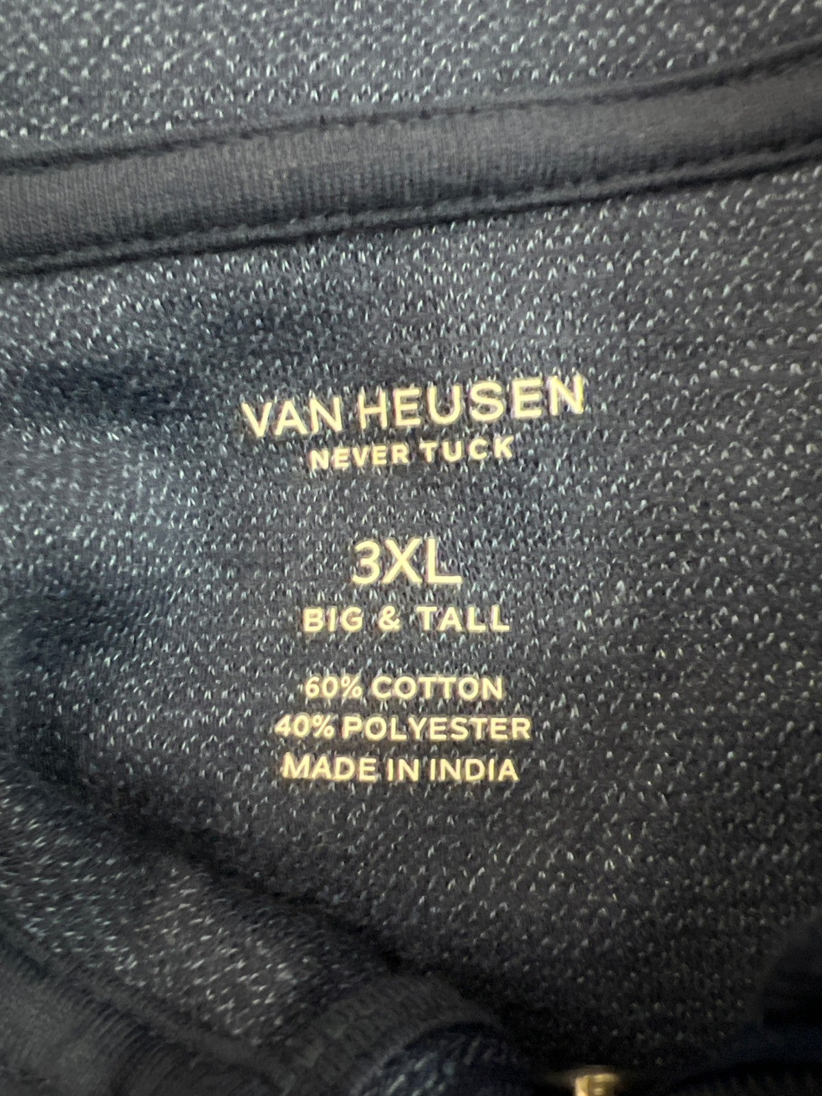 Van Heusen Men’s Blue 1/4 Zip Never Tuck Pullover Sweater - 3XL Big and Tall