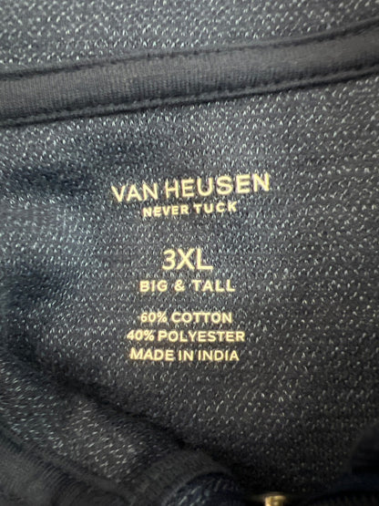 Van Heusen Men’s Blue 1/4 Zip Never Tuck Pullover Sweater - 3XL Big and Tall
