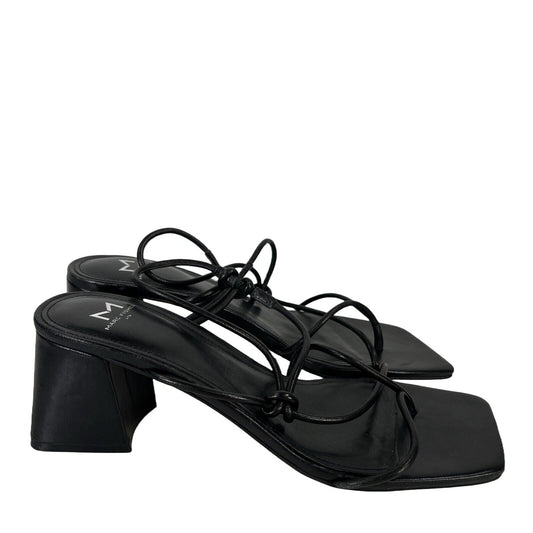 Marc Fisher Women's Black Leather Chiara Block Heels - 9