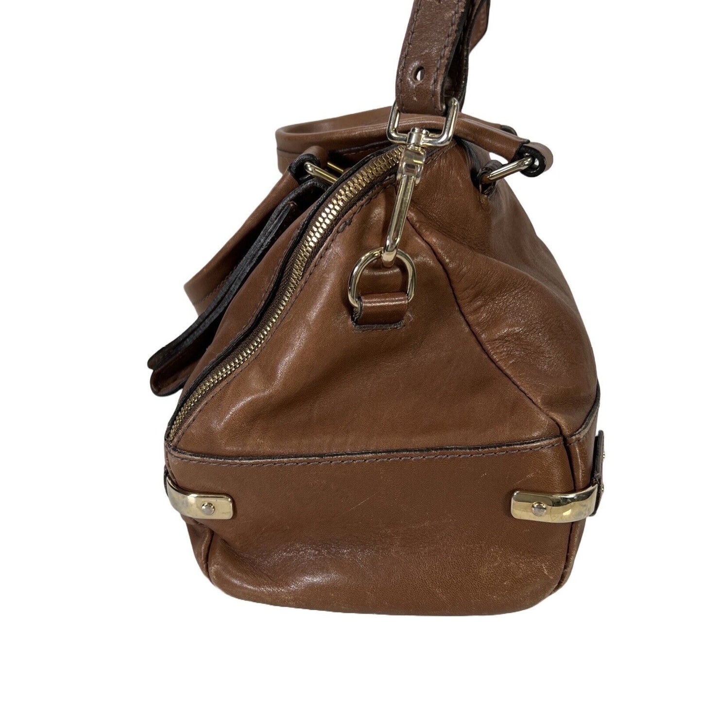 Furla Women's Brown Leather Medium Satchel Shoulder Bag Purse