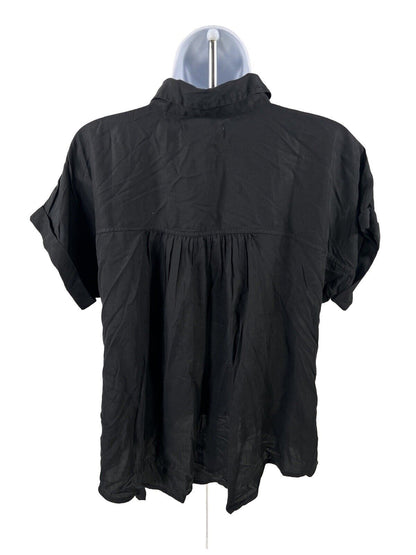 NEW Lou and Grey Women's Black Button Up Knot Top Shirt - L