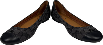 Coach Women’s Black Chelsea Canvas Signature Ballet Flats - 7