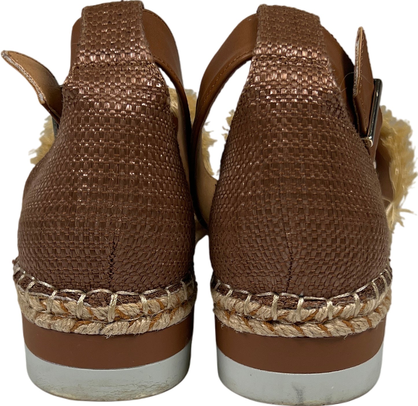 Crown Vintage Women’s Beige/Brown Bonire Woven Platform Ankle Strap Sandals - 10