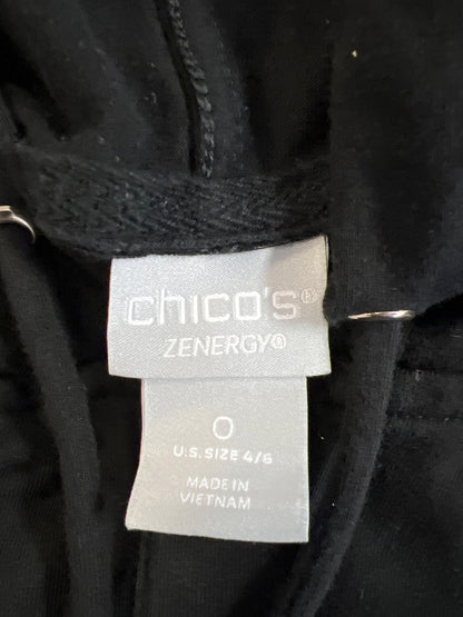 Chico’s Zenergy Women’s Black Snap Button Hooded Jacket - 0/US 4