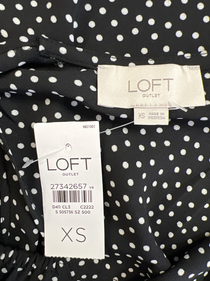 LOFT Women’s Black Polka Dot Tie Back Tank Top Blouse - XS