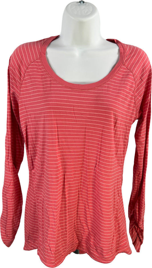 Calia Women’s Pink Striped High-Low Long Sleeve T-Shirt - L