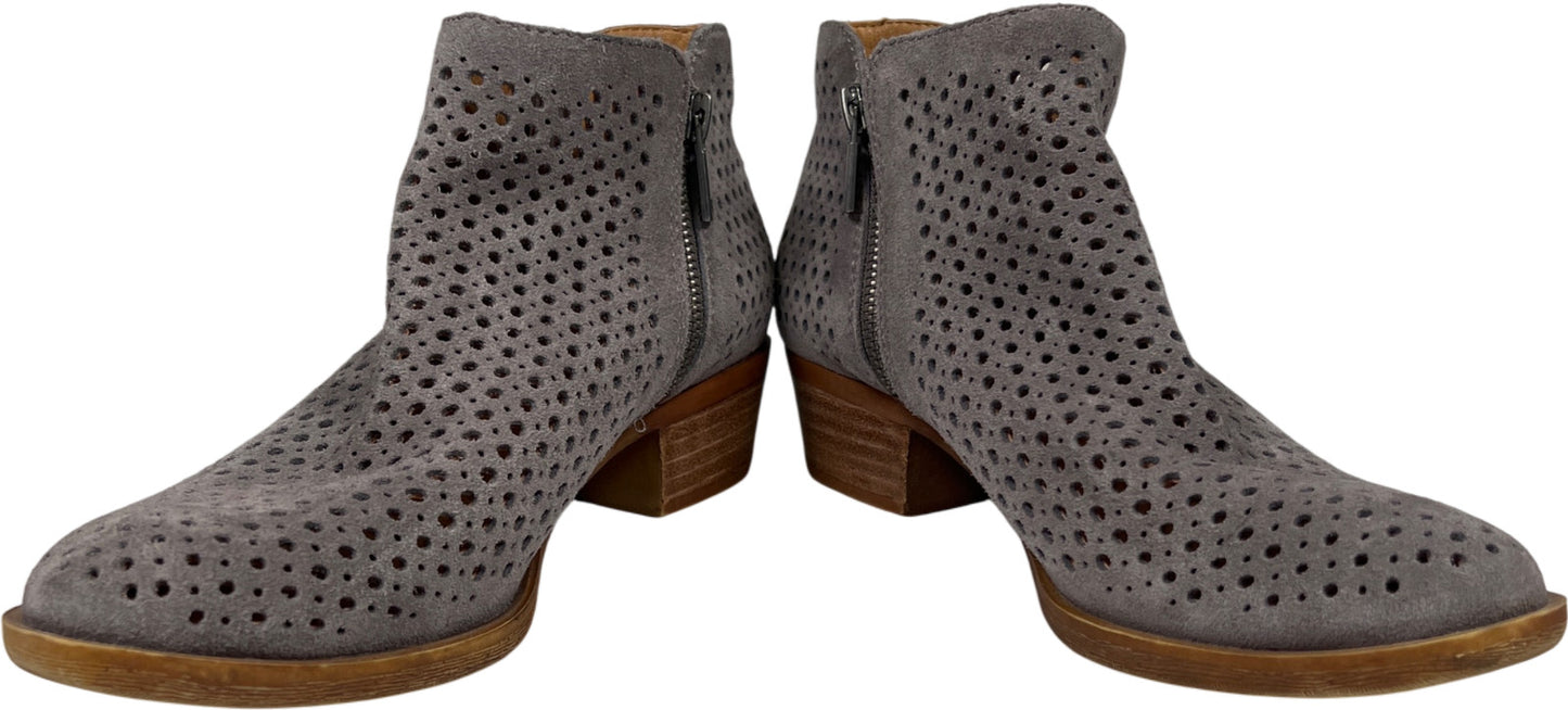 Lucky Brand Women’s Gray Perforated Basel Ankle Booties - 6.5