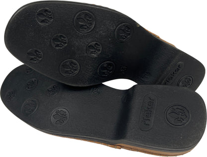 Rieker Women’s Tan Leather Laser Cut Slingback Mules - 36/US 5.5