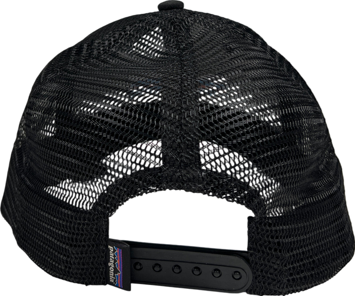 Patagonia Unisex Black Logo Mesh Back Adjustable Trucker Hat - One Size