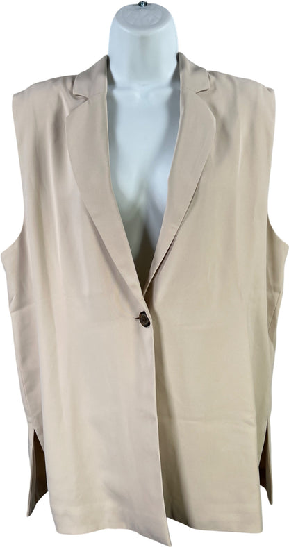 J.Jill Wearever Collection Women’s Beige Easy Care One Button Vest - M