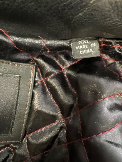 Marc New York Men’s Black Leather Full Zip Quilted Lined Jacket - XXL