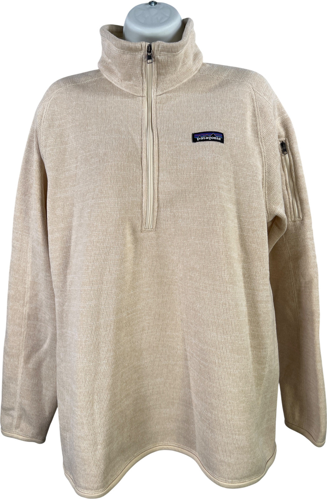 Patagonia Women’s Light Beige 1/4 Zip Pullover Better Sweater - XL