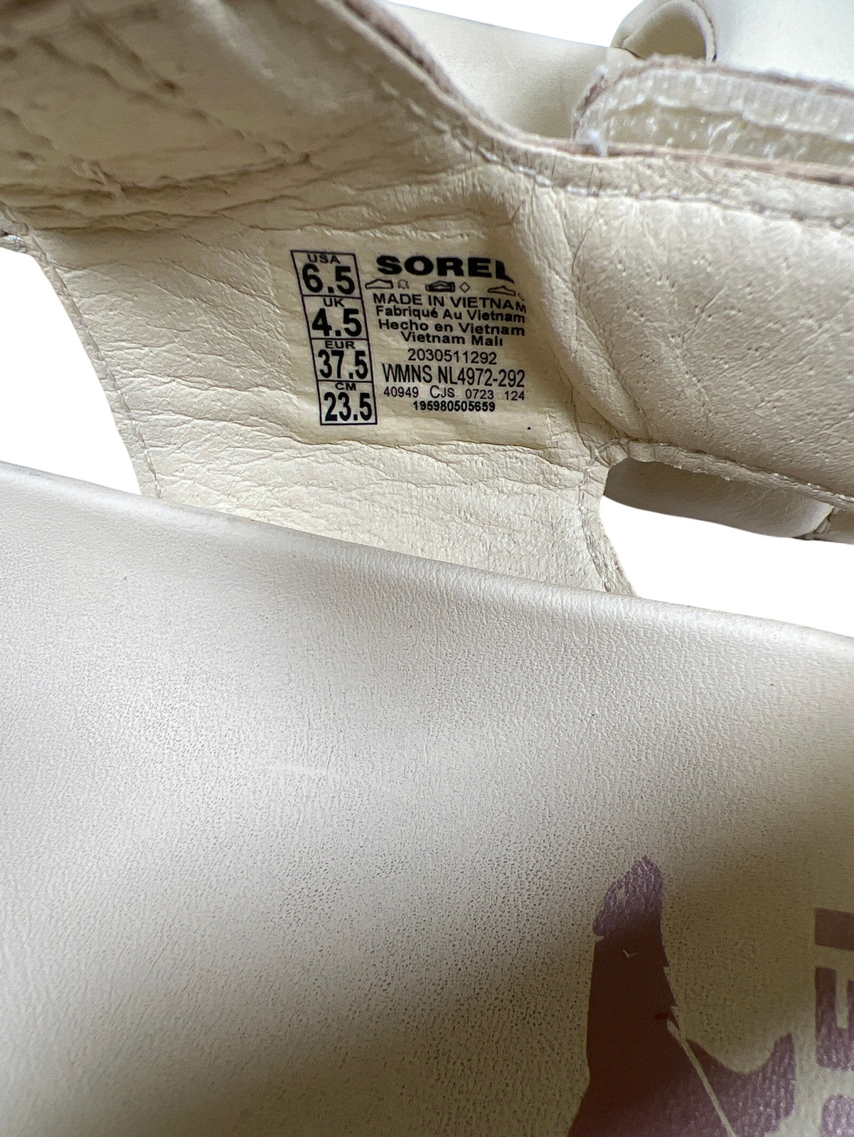 Sorel Women’s Ivory/Cream Leather Viibe Slingback Sandals - 6.5