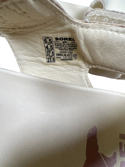 Sorel Women’s Ivory/Cream Leather Viibe Slingback Sandals - 6.5