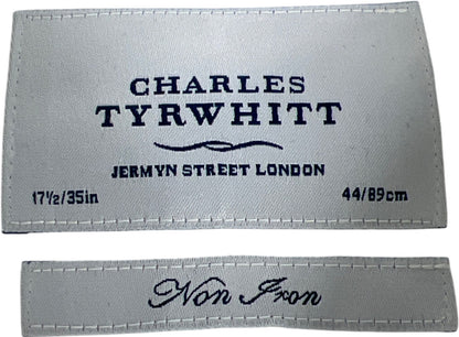 Charles Tyrwhitt Men’s White Long Sleeve Button Up Dress Shirt - 17.5/35in